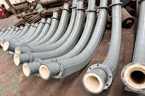 背覆式90°内衬耐磨陶瓷弯头