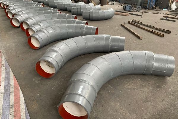 互压自锁焊接式耐磨陶瓷弯头90°